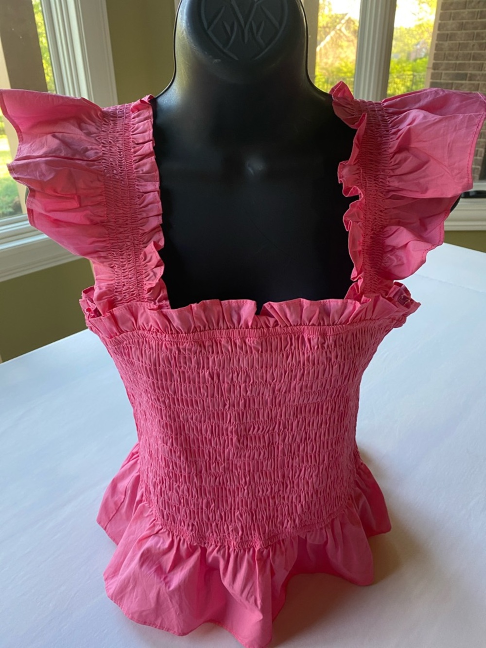 Sugarlips Pink Smocked Ruffle Crop Top